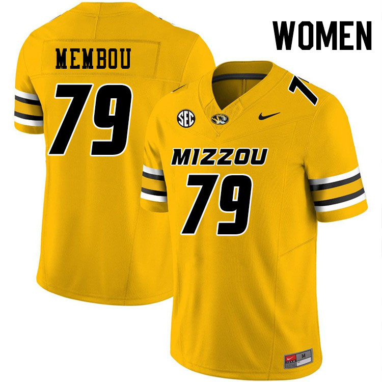 Women #79 Armand Membou Missouri Tigers College Football Jerseys Stitched-Gold